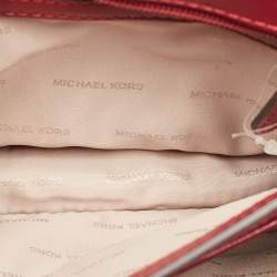 Pre Owned Michael Kors Red Faux Leather Flap Shoulder Bag