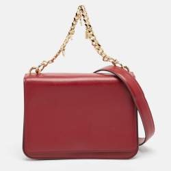 Pre Owned Michael Kors Red Faux Leather Flap Shoulder Bag