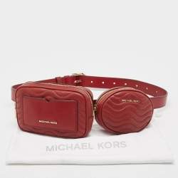 Michael Kors Red Matelasse Leather Utility Belt Bag