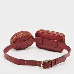 Michael Kors Red Matelasse Leather Utility Belt Bag