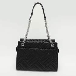 Pre Owned Michael Kors Black Quilted Leather Kathy Satchel