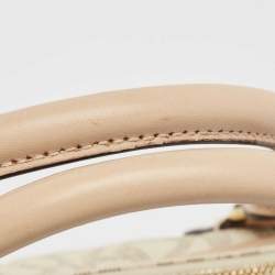 Pre Owned Michael Kors Off White Signature Coated Canvas and Leather Charm Satchel