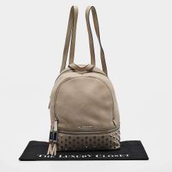 Michael Kors Beige Leather Rhea Studded Backpack