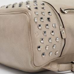 Michael Kors Beige Leather Rhea Studded Backpack