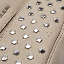 Michael Kors Beige Leather Rhea Studded Backpack