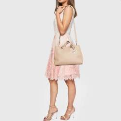 Pre Owned Michael Kors Beige Saffiano Leather Medium Cynthia Tote