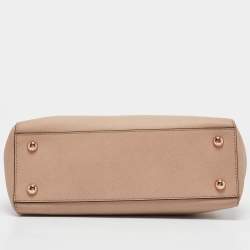 Pre Owned Michael Kors Beige Saffiano Leather Medium Cynthia Tote