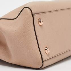 Pre Owned Michael Kors Beige Saffiano Leather Medium Cynthia Tote