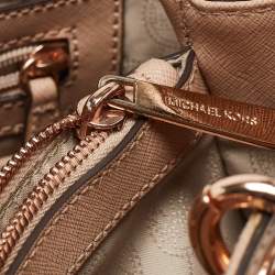 Pre Owned Michael Kors Beige Saffiano Leather Medium Cynthia Tote