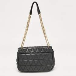 Micheal Kors Black Quilted Leather Large Sloan Shoulder Bag