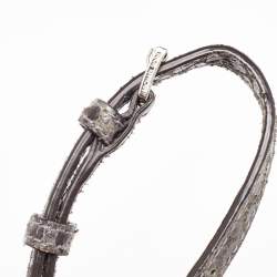 Pre Owned Michael Kors Grey Snakeskin Embossed Leather Bedford Shoulder Bag