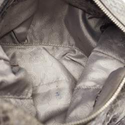 Pre Owned Michael Kors Grey Snakeskin Embossed Leather Bedford Shoulder Bag