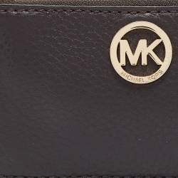 Michael Kors Dark Brown Leather Top Zip Coin Purse