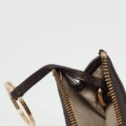 Michael Kors Dark Brown Leather Top Zip Coin Purse