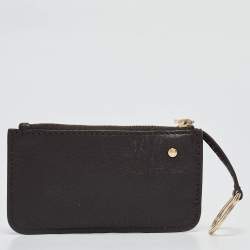Michael Kors Dark Brown Leather Top Zip Coin Purse