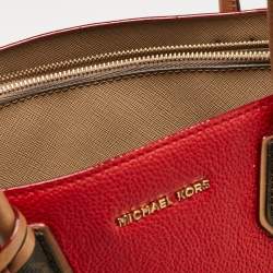 Michael Kors Bright Red Leather Large Convertible Mercer Tote