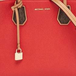 Michael Kors Bright Red Leather Large Convertible Mercer Tote