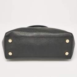 Pre Owned Michael Kors Black Leather Medium Sutton Tote
