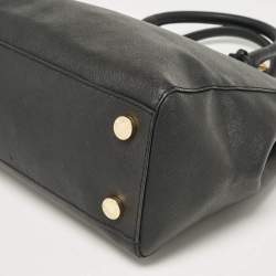 Pre Owned Michael Kors Black Leather Medium Sutton Tote