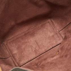 Pre Owned Michael Kors Dark Brown Signature Coated Canvas and Leather Izzy Tote