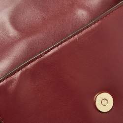 Michael Kors Burgundy Leather and Suede Half Dome Crossbody Bag