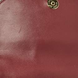 Michael Kors Burgundy Leather and Suede Half Dome Crossbody Bag