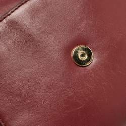 Michael Kors Burgundy Leather and Suede Half Dome Crossbody Bag