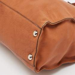 Pre Owned Michael Kors Brown Leather Large Hamilton North South Tote