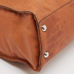 Pre Owned Michael Kors Brown Leather Large Hamilton North South Tote