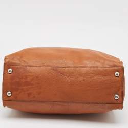 Pre Owned Michael Kors Brown Leather Large Hamilton North South Tote