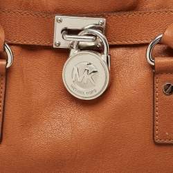 Pre Owned Michael Kors Brown Leather Large Hamilton North South Tote