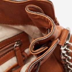 Pre Owned Michael Kors Brown Leather Large Hamilton North South Tote