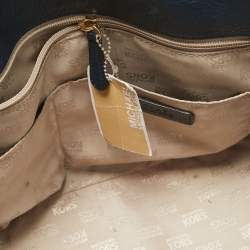 Michael Kors Navy Blue Leather Large Hudson Satchel