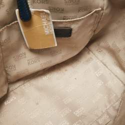 Michael Kors Navy Blue Leather Large Hudson Satchel