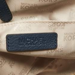 Michael Kors Navy Blue Leather Large Hudson Satchel