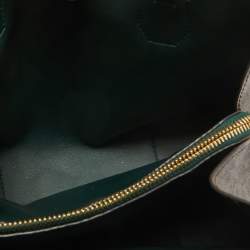 Pre Owned Michael Kors Green/Brown Signature Coated Canvas Small Mercer Gallery Tote