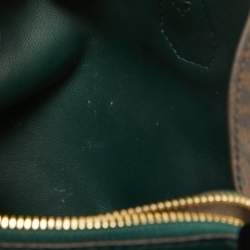 Pre Owned Michael Kors Green/Brown Signature Coated Canvas Small Mercer Gallery Tote