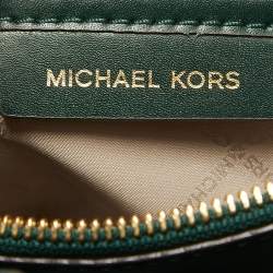 Pre Owned Michael Kors Green/Brown Signature Coated Canvas Small Mercer Gallery Tote