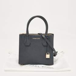 Michael Kors Navy Blue Leather Small Mercer Tote