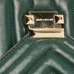 Pre Owned Michael Kors Green Quilted Leather Medium Whitney Shoulder Bag