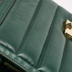 Pre Owned Michael Kors Green Quilted Leather Medium Whitney Shoulder Bag