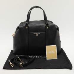 Michael Kors Black Leather Medium Beck Satchel