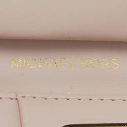 Pre Owned Michael Kors Pink Leather Adele Phone Wristlet Wallet