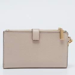 Pre Owned Michael Kors Pink Leather Adele Phone Wristlet Wallet