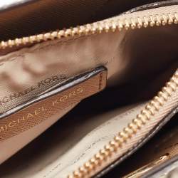 Michael Kors Beige/Gold Python Embossed Leather Mini Mercer Tote