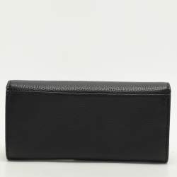 Pre Owned Michael Kors Black Leather Fulton Continental Wallet