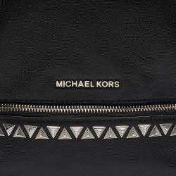 Michael Kors Black Faux Leather Medium Studded Rhea Backpack