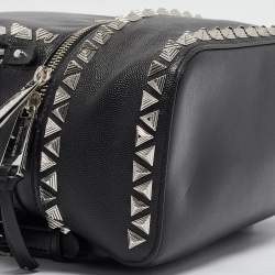 Michael Kors Black Faux Leather Medium Studded Rhea Backpack