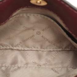 Pre Owned Michael Kors Burgundy Leather XS Savannah Satchel