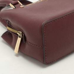 Pre Owned Michael Kors Burgundy Leather XS Savannah Satchel